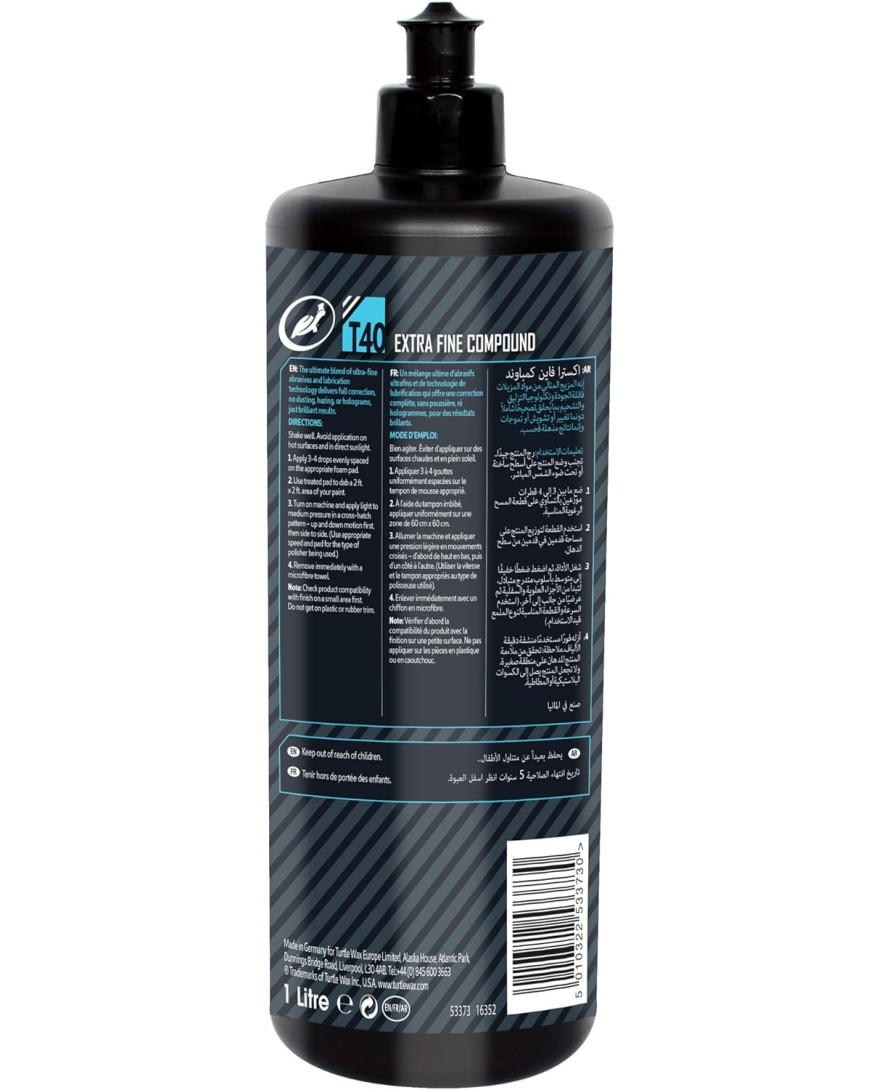 TURTLE WAX T40 EXT FINE COMPOUND 1LTR